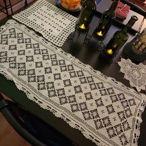 3-Beautiful Hand Crocheted Doilies by Great-Grandma. Off White color. All 3.